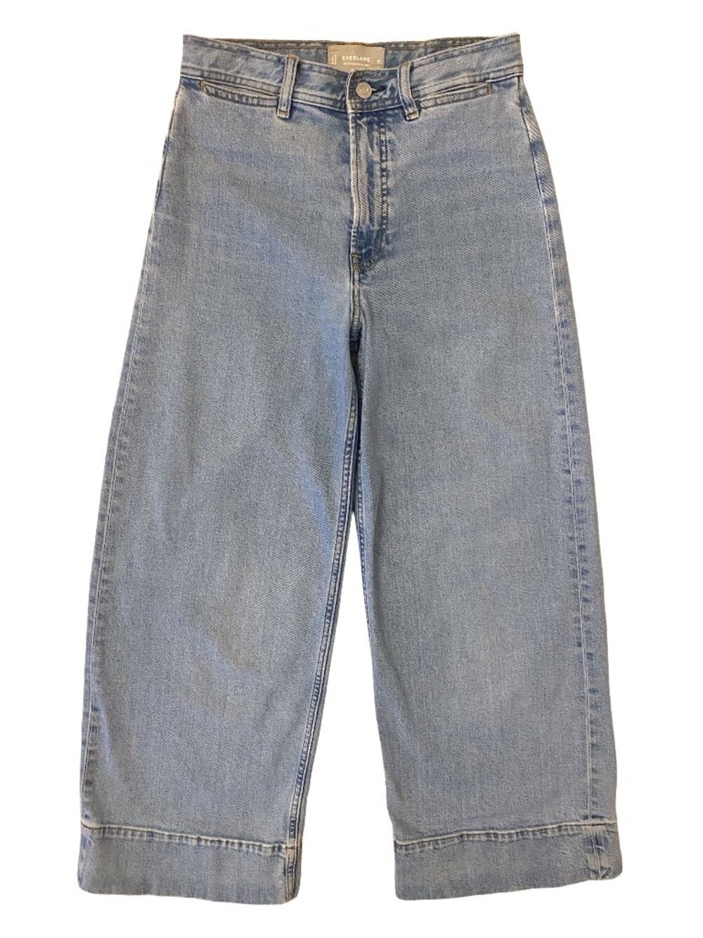 EVERLANE The Cropped Mariner Jean Sz 26 Light Wash Classic Wide Leg High Rise